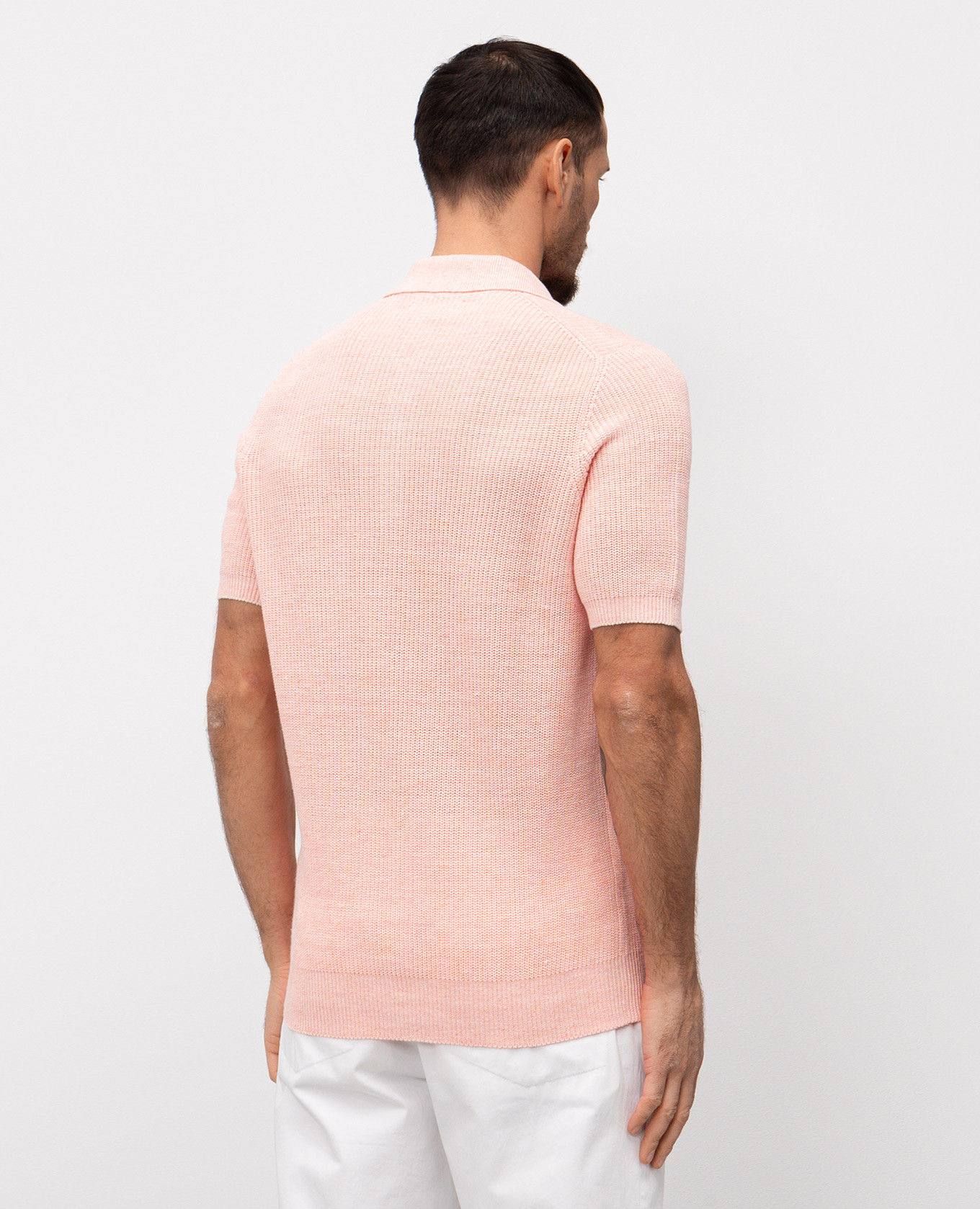 

Pink polo with linen Brunello Cucinelli