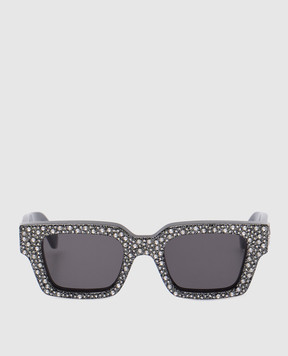 Off-White Virgil Silver Black Crystal Sunglasses OERI126C99PLA001