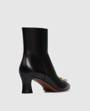 Valentino Black leather ankle boots with logo 7W2S0ML2DSH