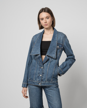 Coperni Blue denim jacket with a distressed effect COPBL16252