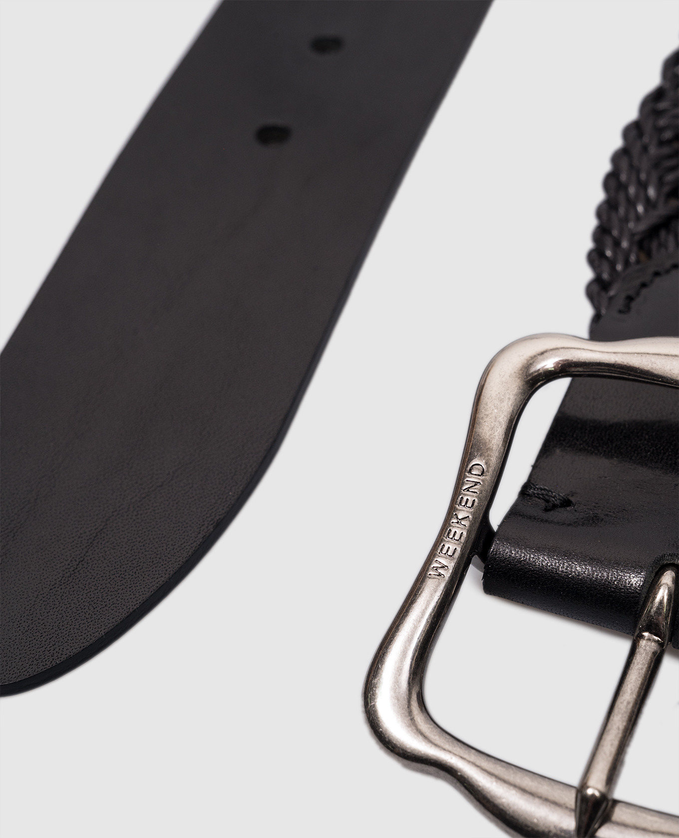 

Black MASSIMO woven belt with logo engraving Max Mara Weekend