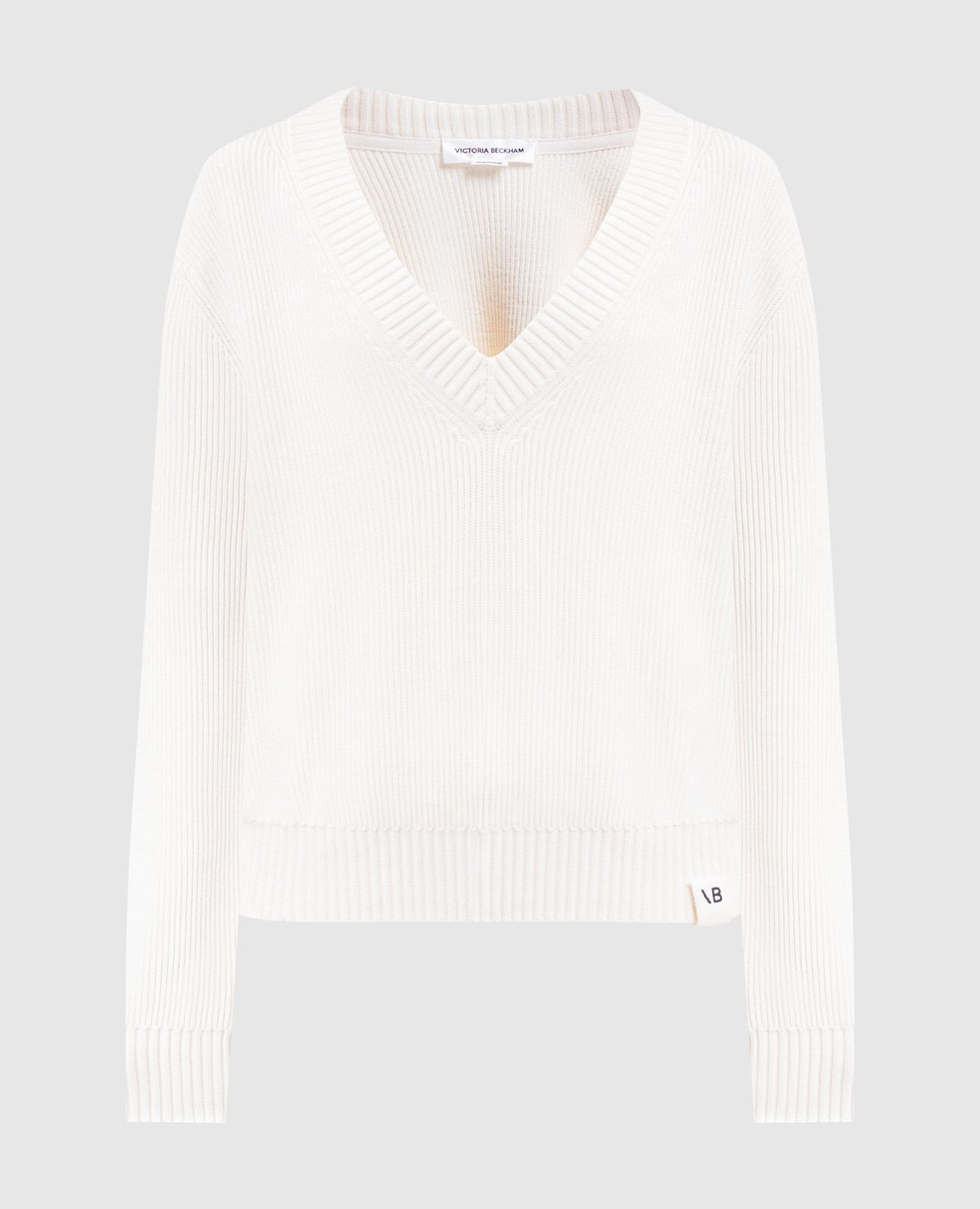 

White pullover with monogram logo patch Victoria Beckham