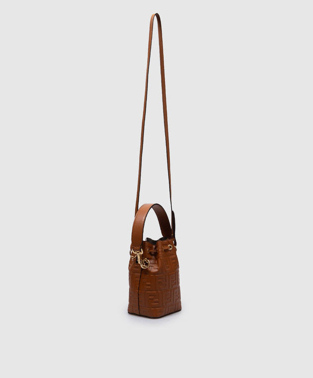 Fendi Mon Tresor brown leather bucket bag with FF monogram embossing 8BS010A3ZG buy with Portugal delivery at Symbol