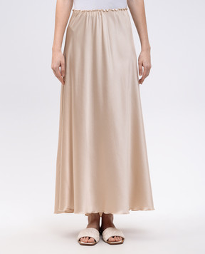 Enrico Mandelli Beige silk maxi skirt 1KD06A5663