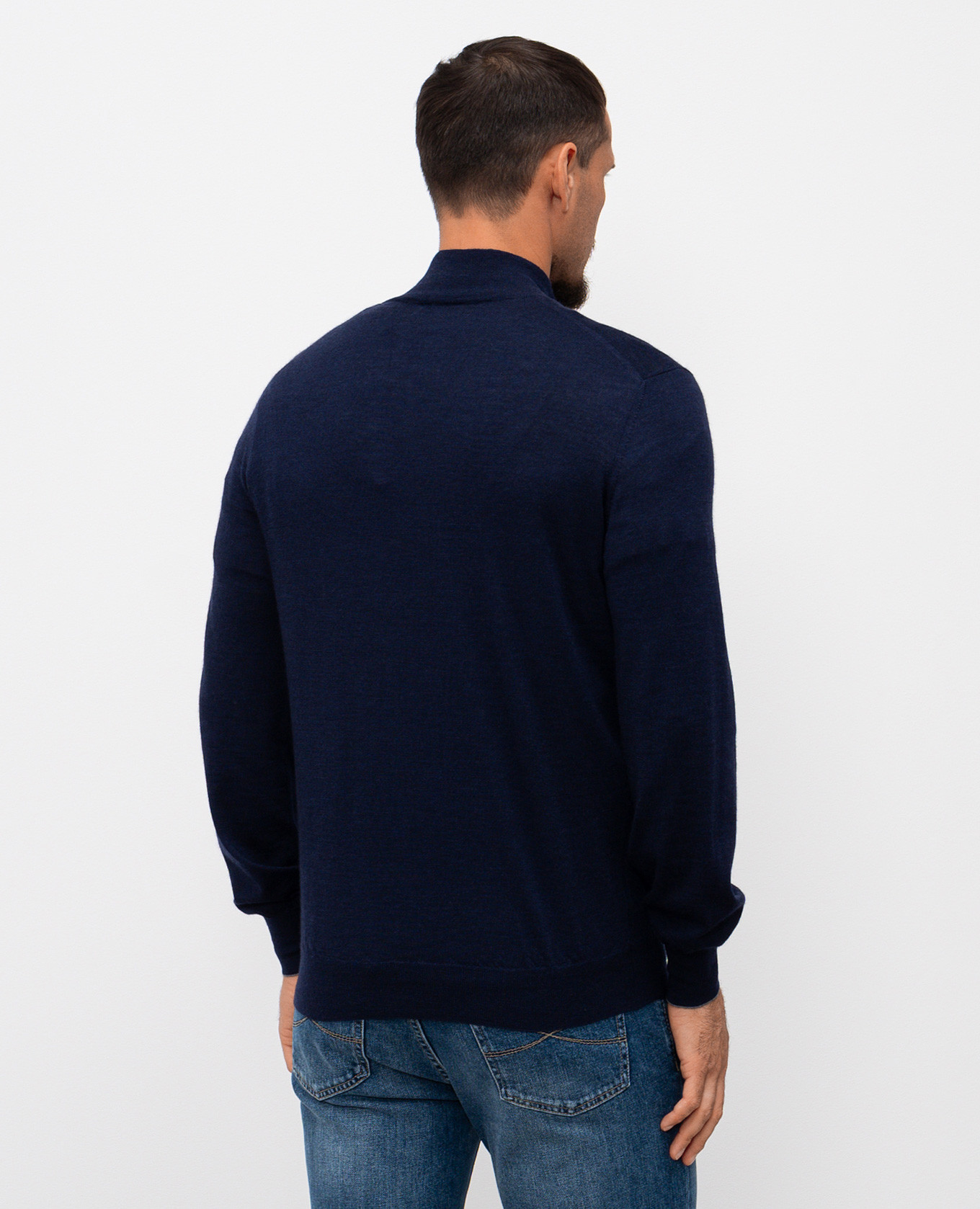 

Blue wool and cashmere jumper with zipper Brunello Cucinelli
