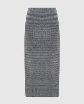 Peserico Gray midi skirt with wool and silk S95029F0709095