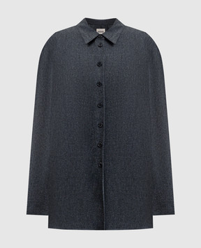 Khaite Auryn grey wool and cashmere shirt 2412604