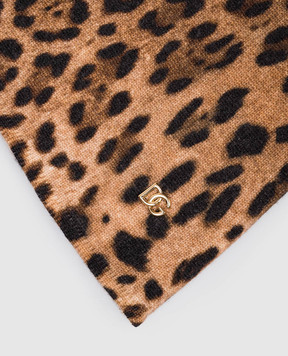 Dolce&Gabbana Children's leopard print wool skirt L5KI05JDVDT