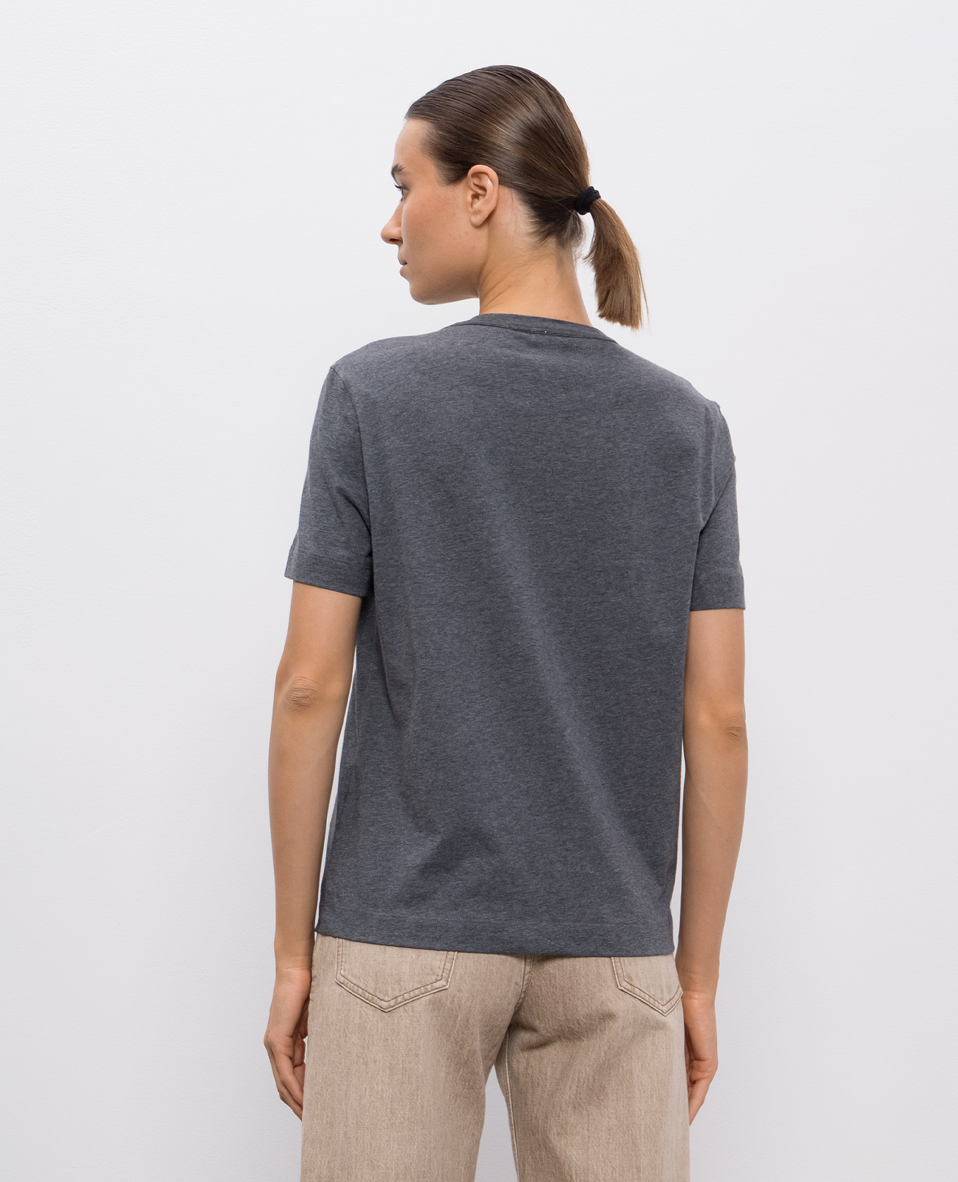 

Gray T-shirt with chain Brunello Cucinelli, Grey