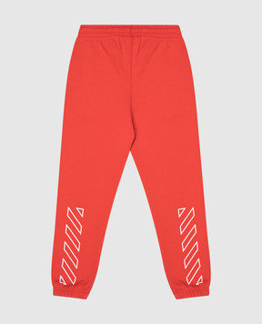 Off-White Children's red sports pants with a logo print OBCH001F24FLE003