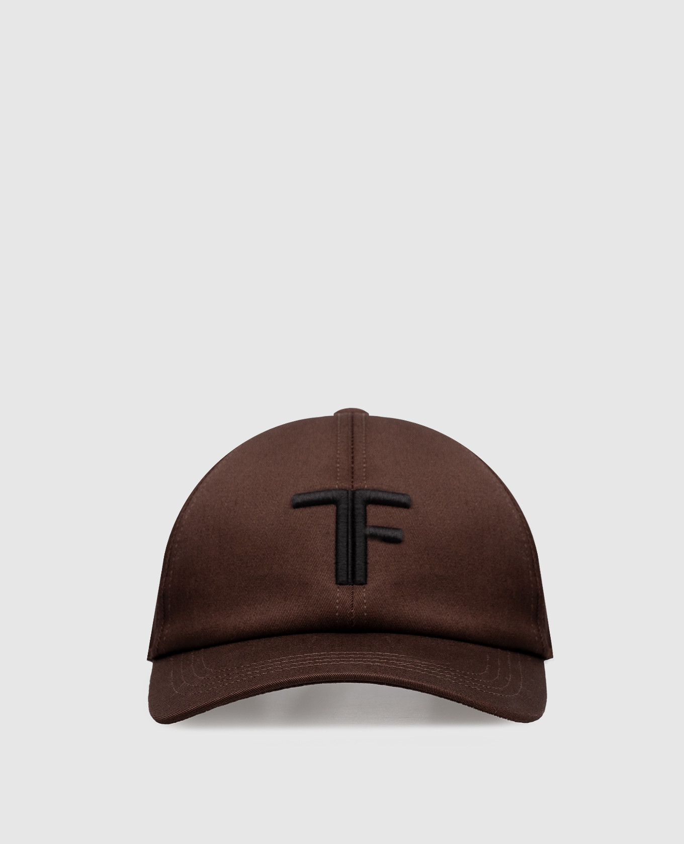 

Brown cap with embroidered monogram logo Tom Ford