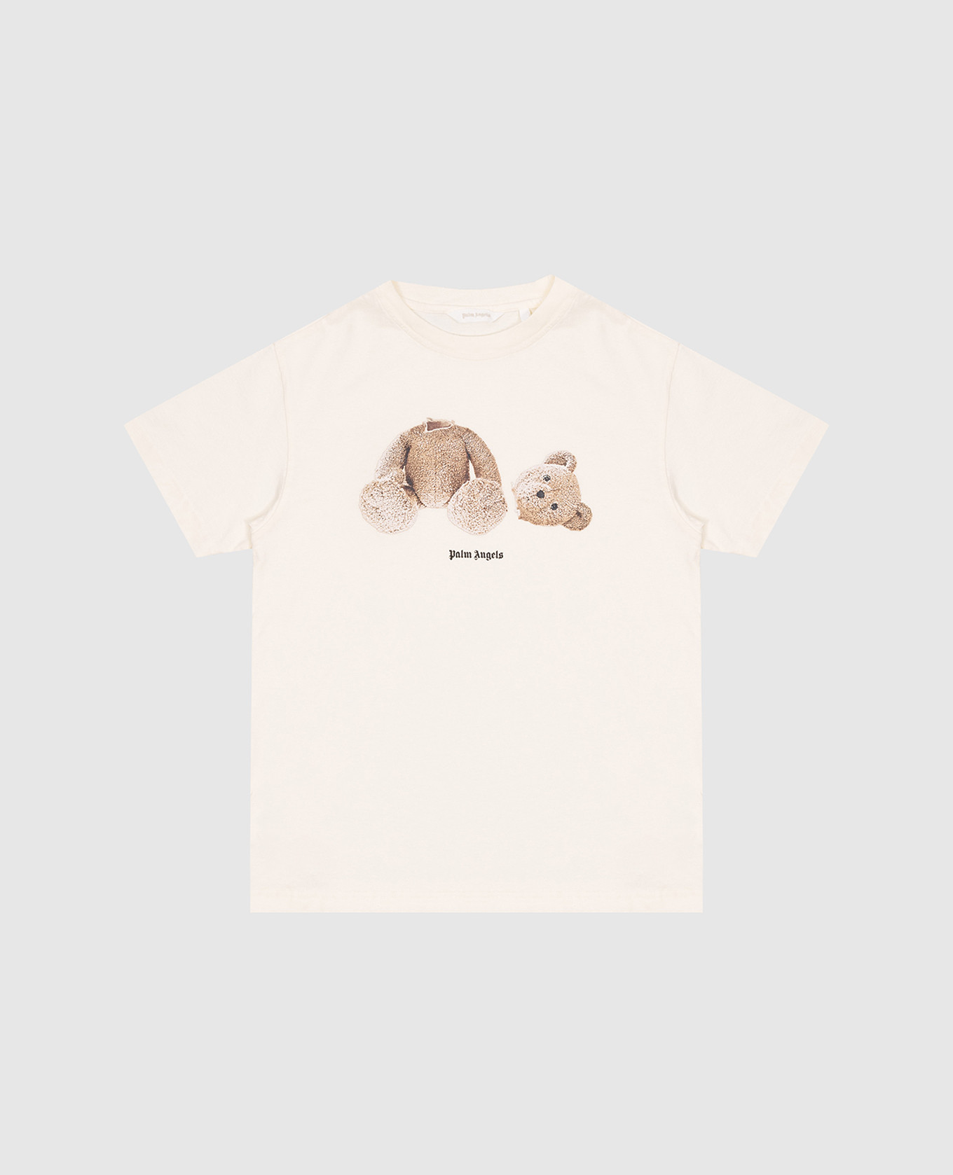 Yellow t-shirt with a bear print palm angels