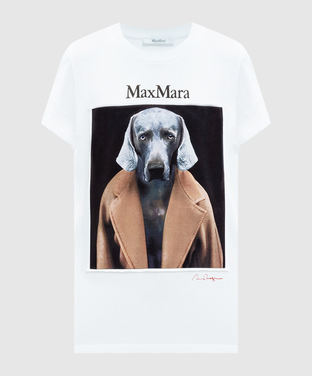 Max Mara - White CIPRIA t-shirt with a print by artist William