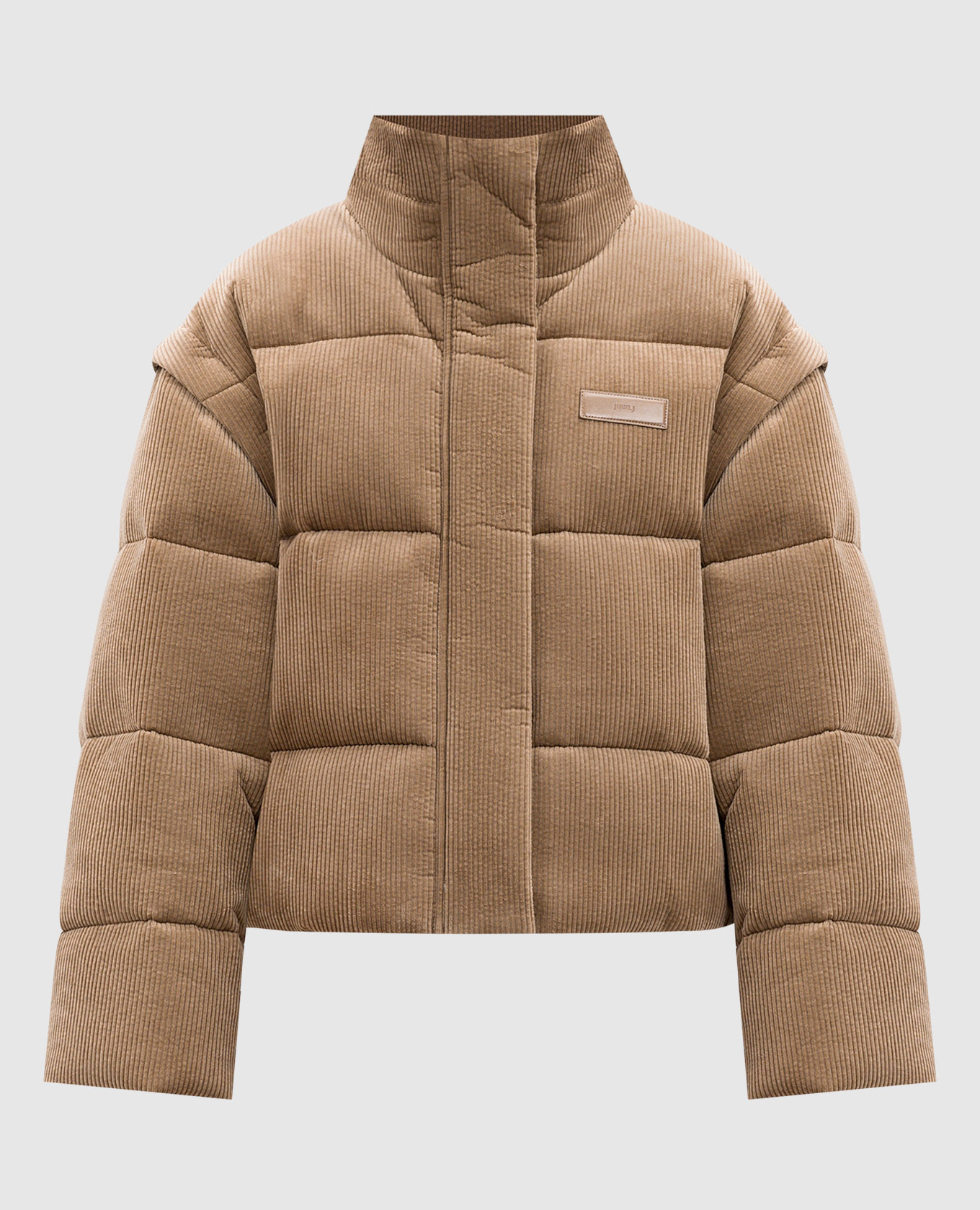 Beige corduroy down jacket with removable sleeves juun.j