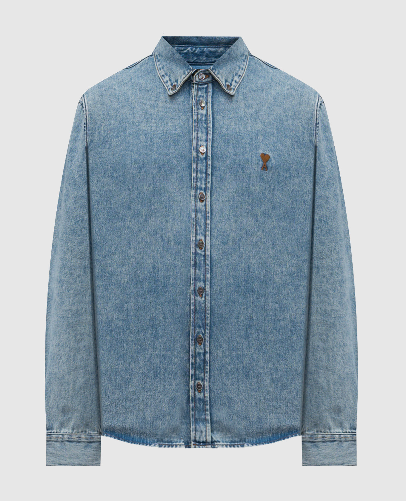 Blue denim shirt with embroidery Ami Paris
