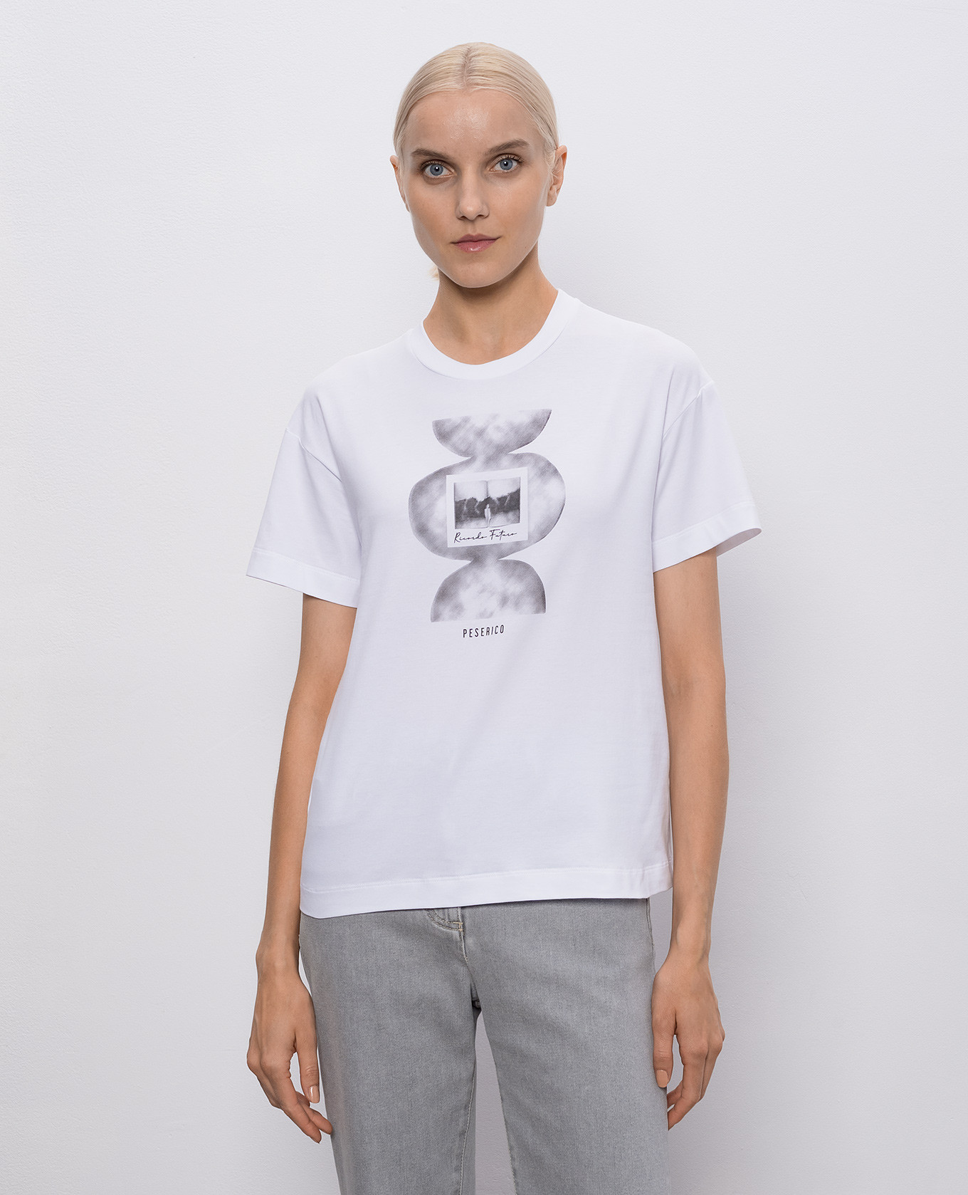 

White T-shirt with print Peserico