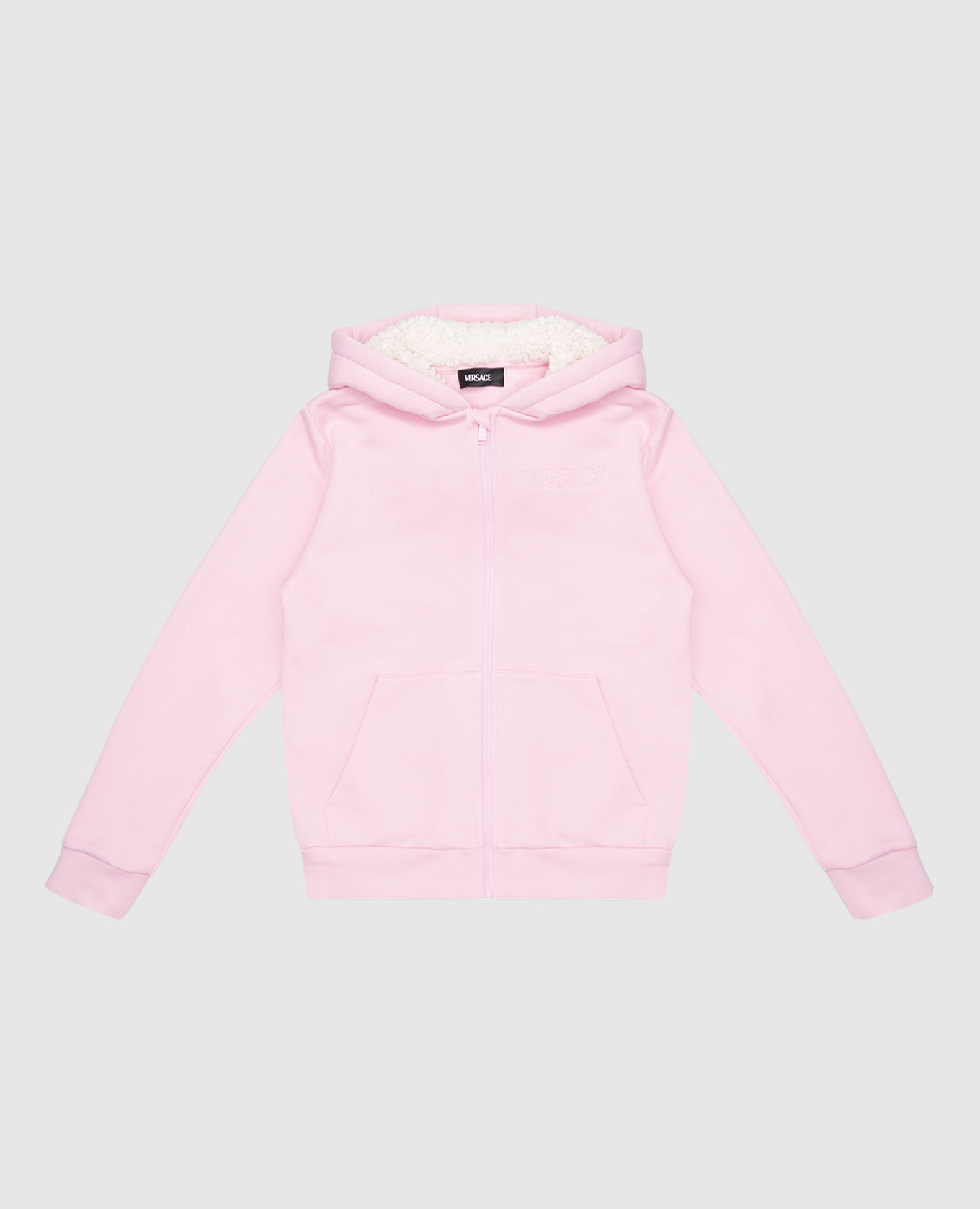 Children&#39;s pink sports jacket with textured Medusa emblem Versace