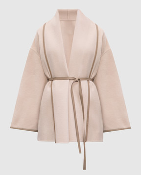 Yves Salomon Beige wool and cashmere puffer coat 25EYV02075CATL