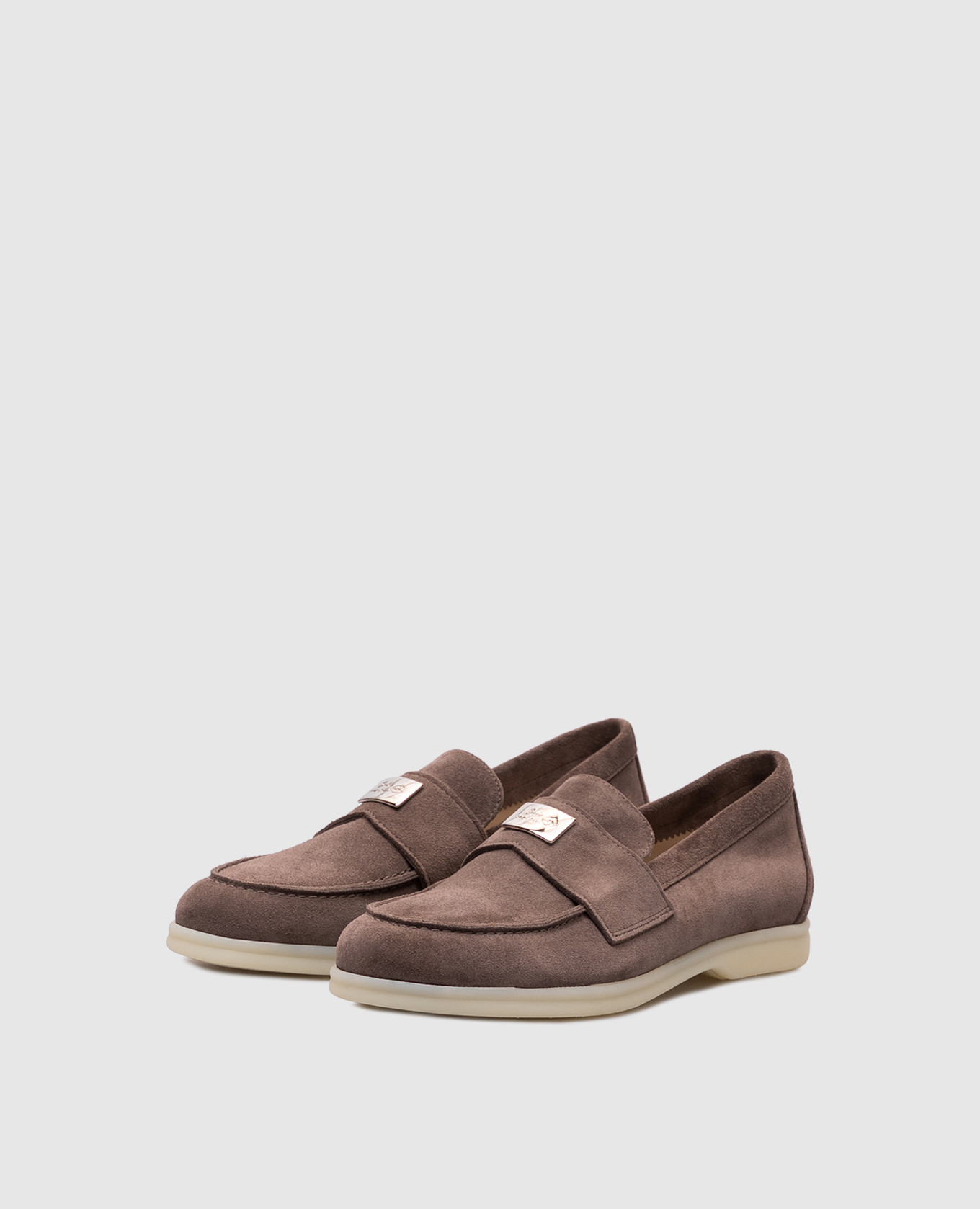 

Brown suede loafers with logo Babe Pay Pls