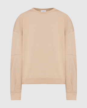 Brunello Cucinelli Beige sweatshirt with monil chain MH827EP300