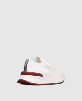Brunello Cucinelli White sneakers with textured logo MZUPMBO252
