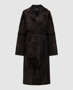 Simonetta Ravizza MILA brown sheepskin coat with a smell F05CO61G1
