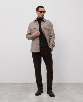 ISAIA Brown wool golf MG8015YP005