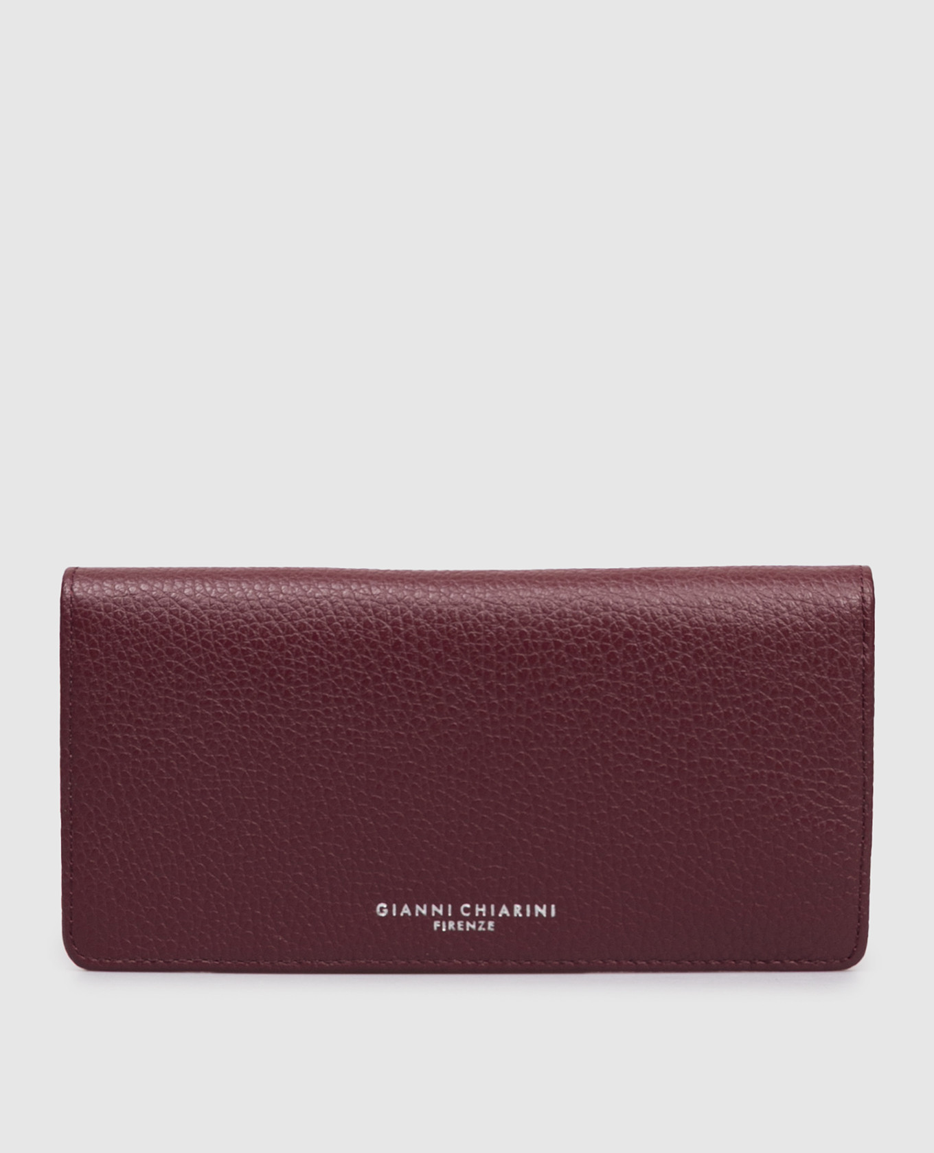 Burgundy leather wallet with logo print Gianni Chiarini