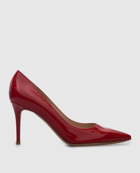Gianvito Rossi Red leather lacquered boats G2458085RICVER