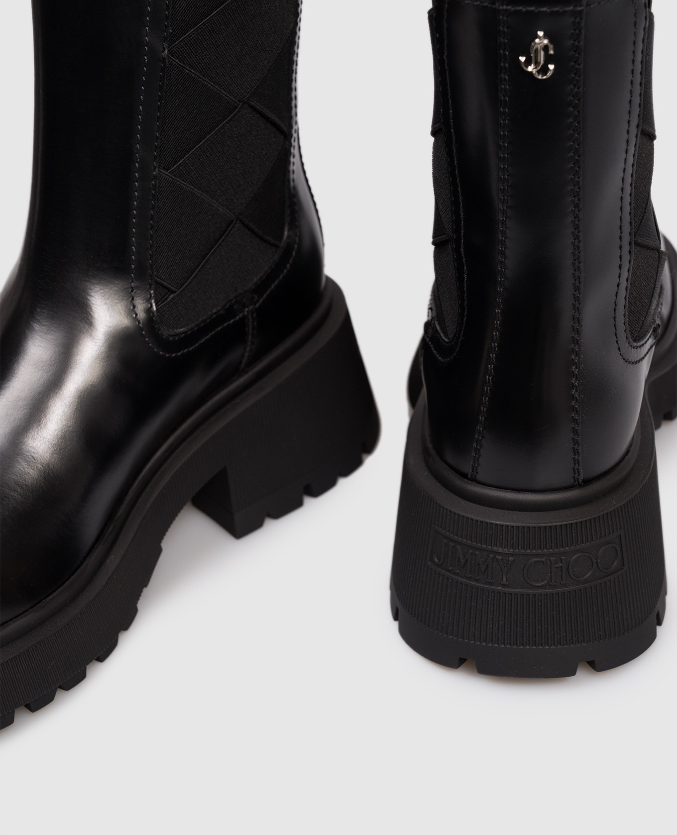 

Black leather Louri Combat Chelsea boots Jimmy Choo