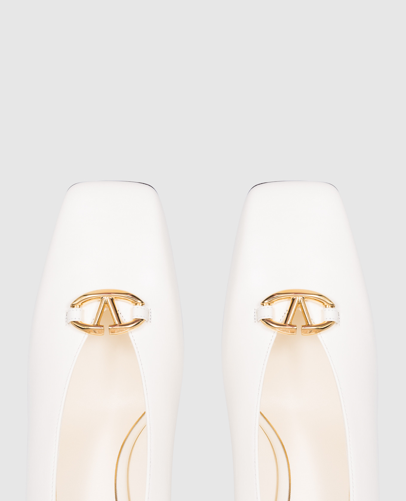 

White leather boat shoes with VLogo logo Valentino