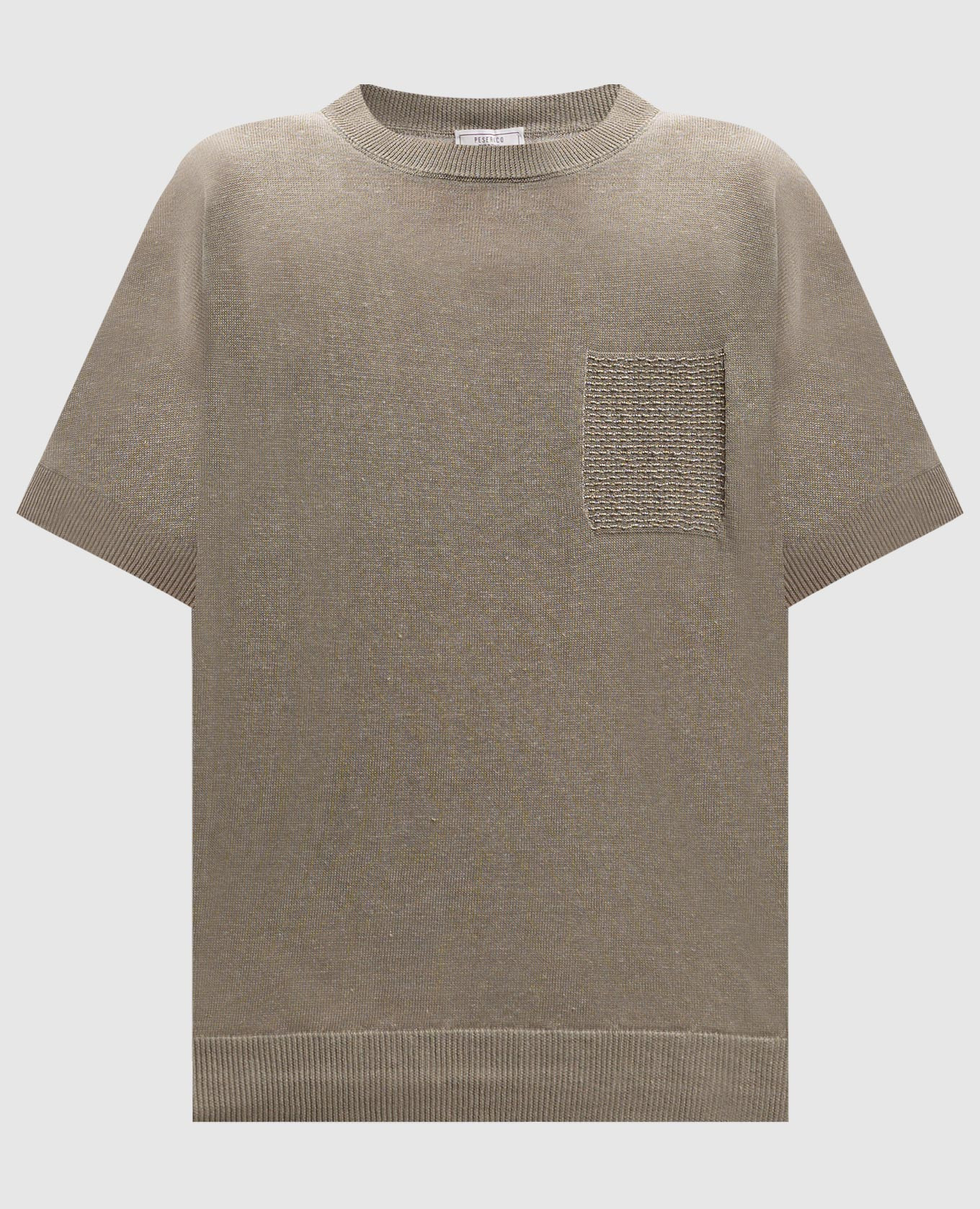 

Green linen top with monil chain Peserico