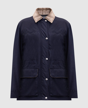 Peserico Blue jacket with brand patch A210187312C