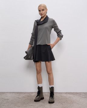 Brunello Cucinelli Gray silk mini skirt MA901G2219