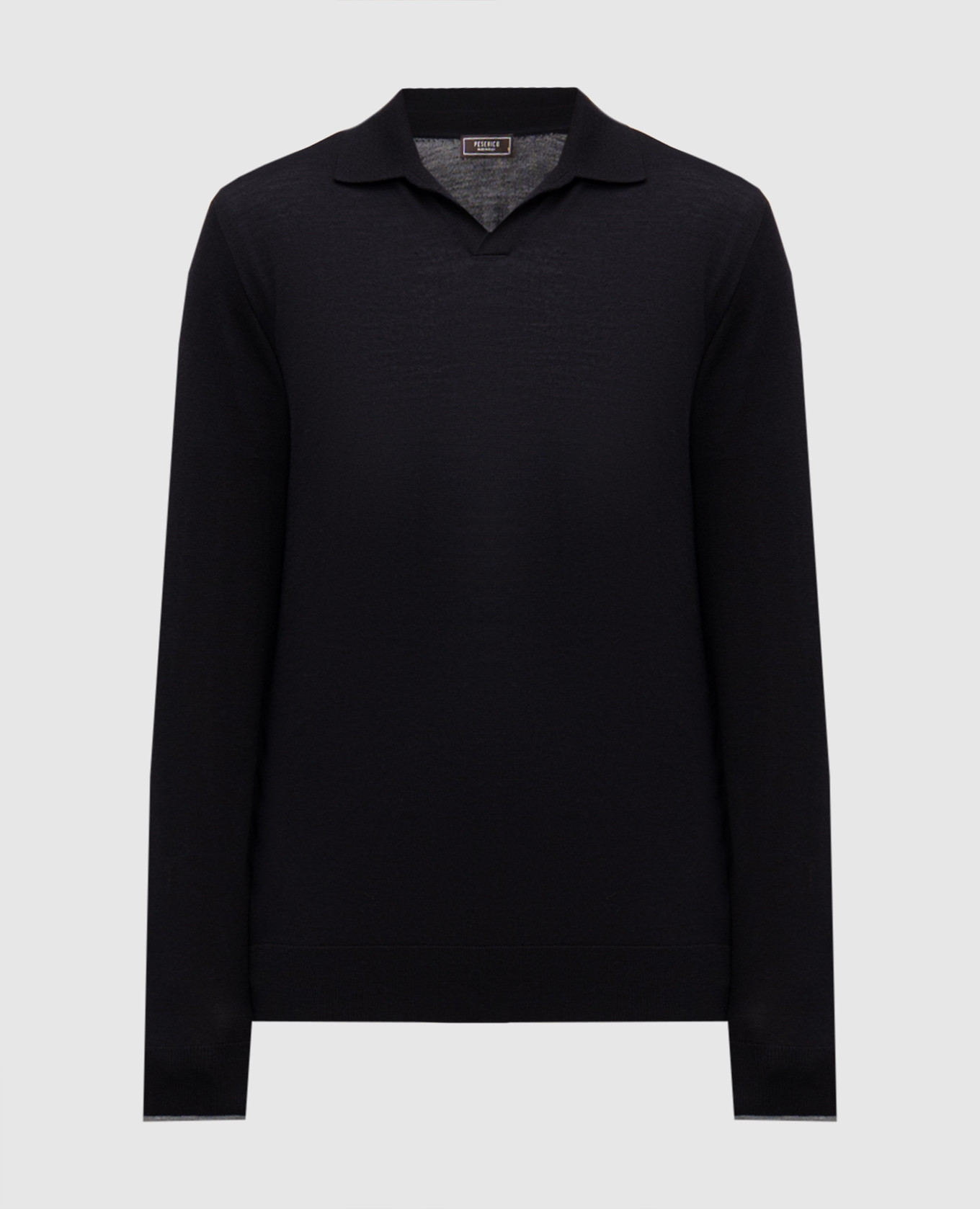Blue wool polo shirt