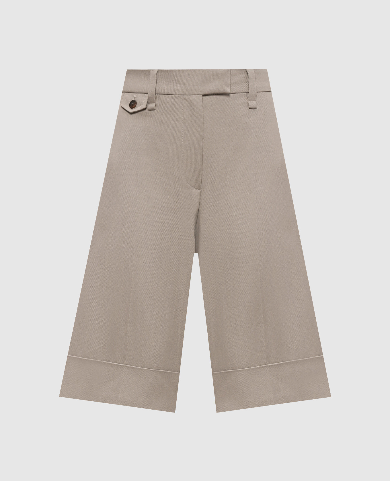 Beige Sartorial Long Bermuda Shorts with Linen Brunello Cucinelli