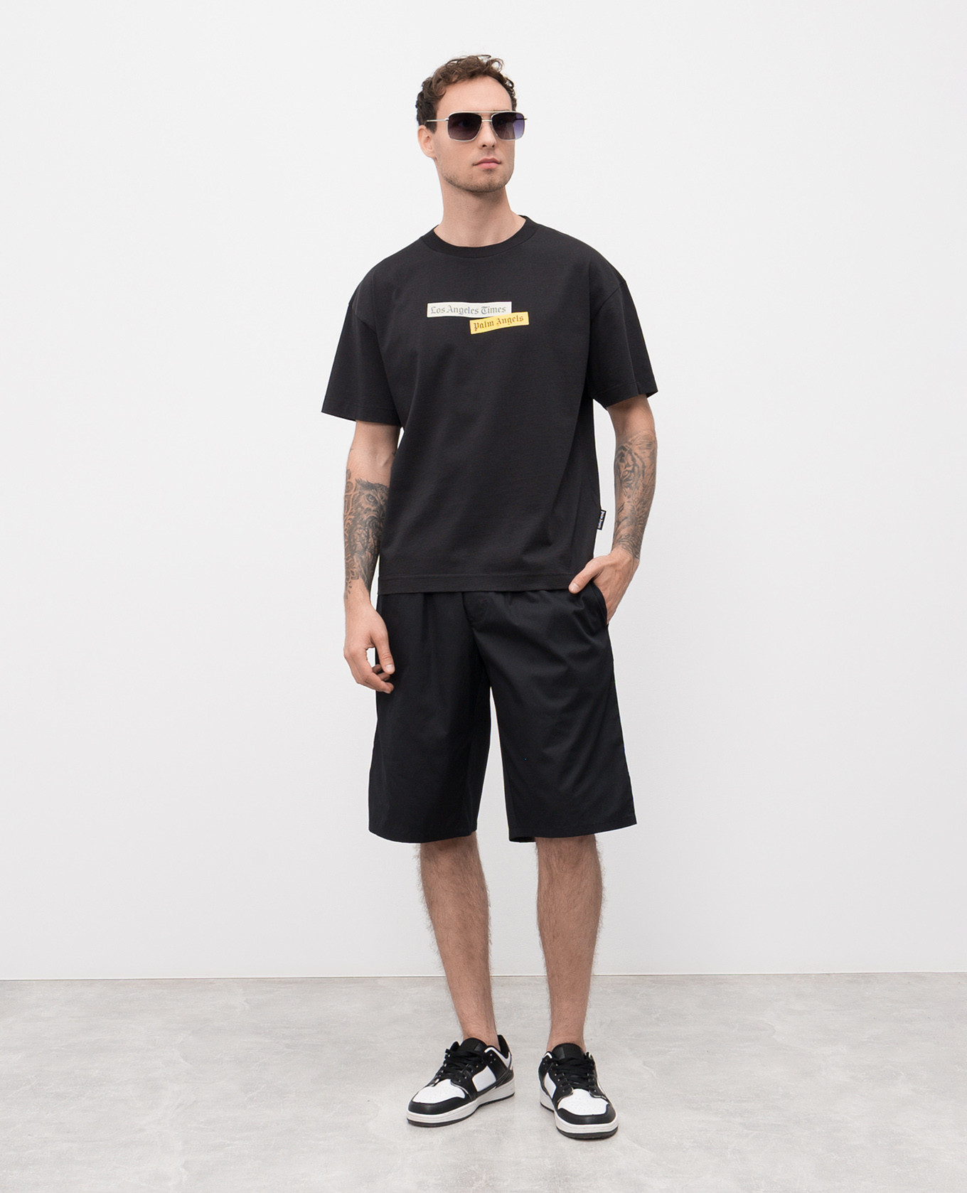 

Black t-shirt with logo print Palm Angels