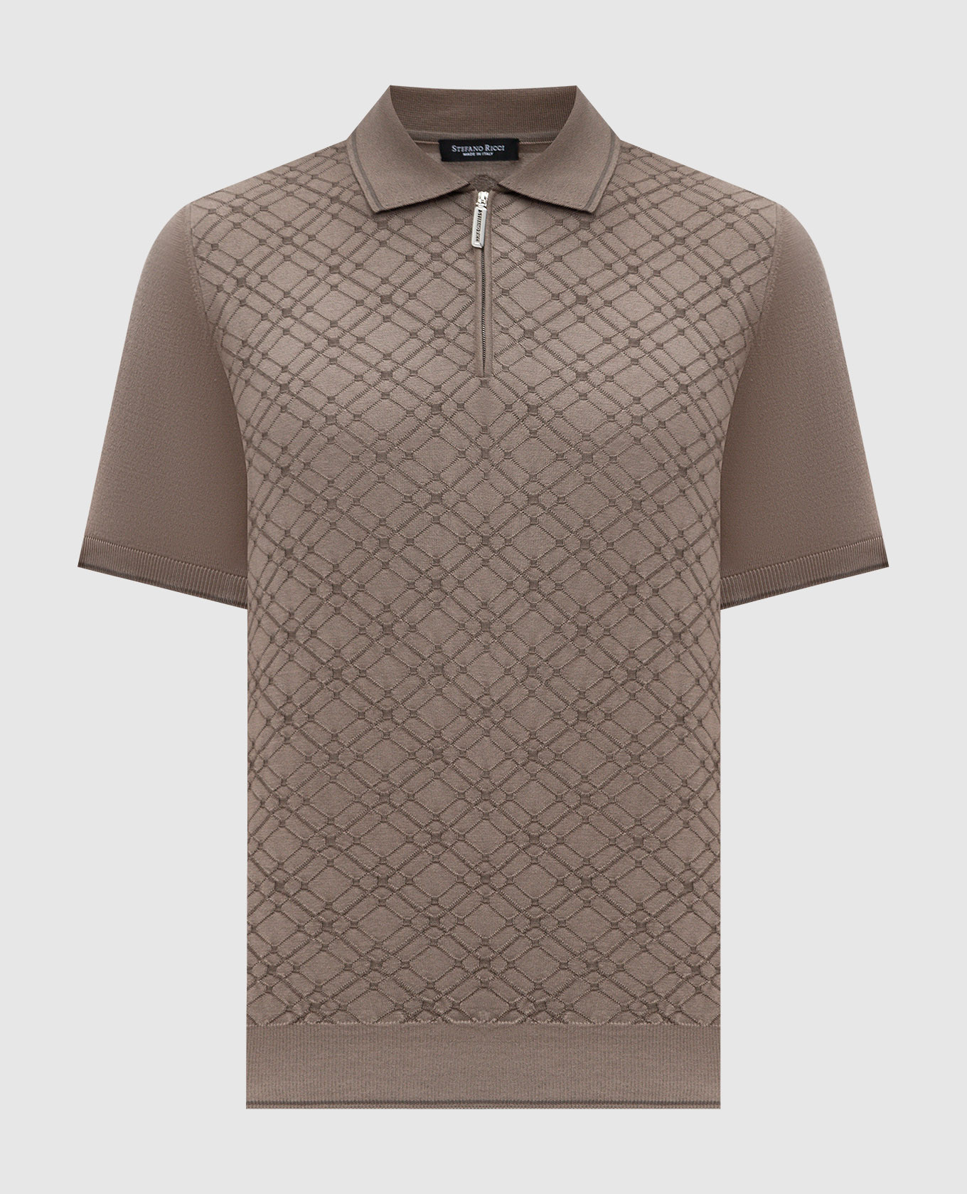 

Beige polo shirt with silk Stefano Ricci