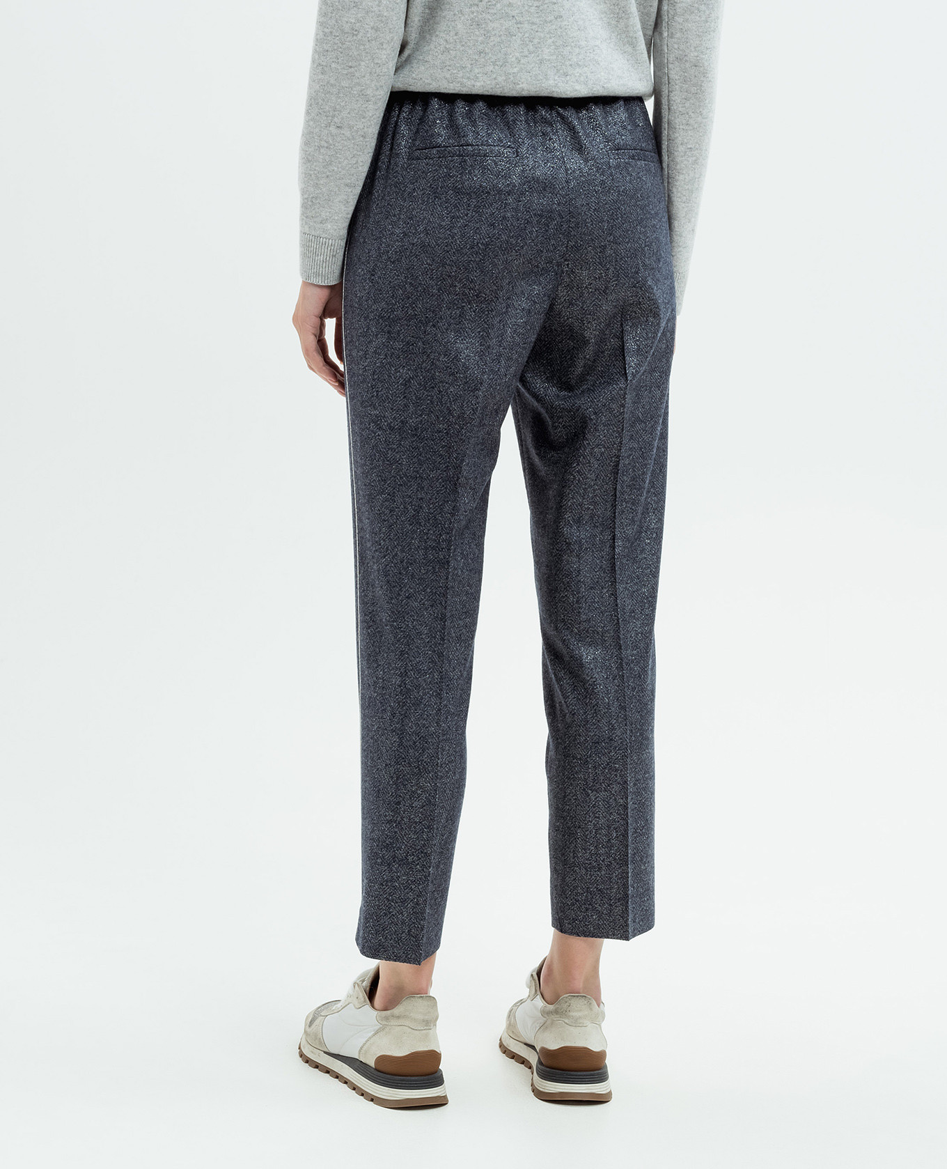 Blue pants with wool with monil chain with lurex Peserico 4