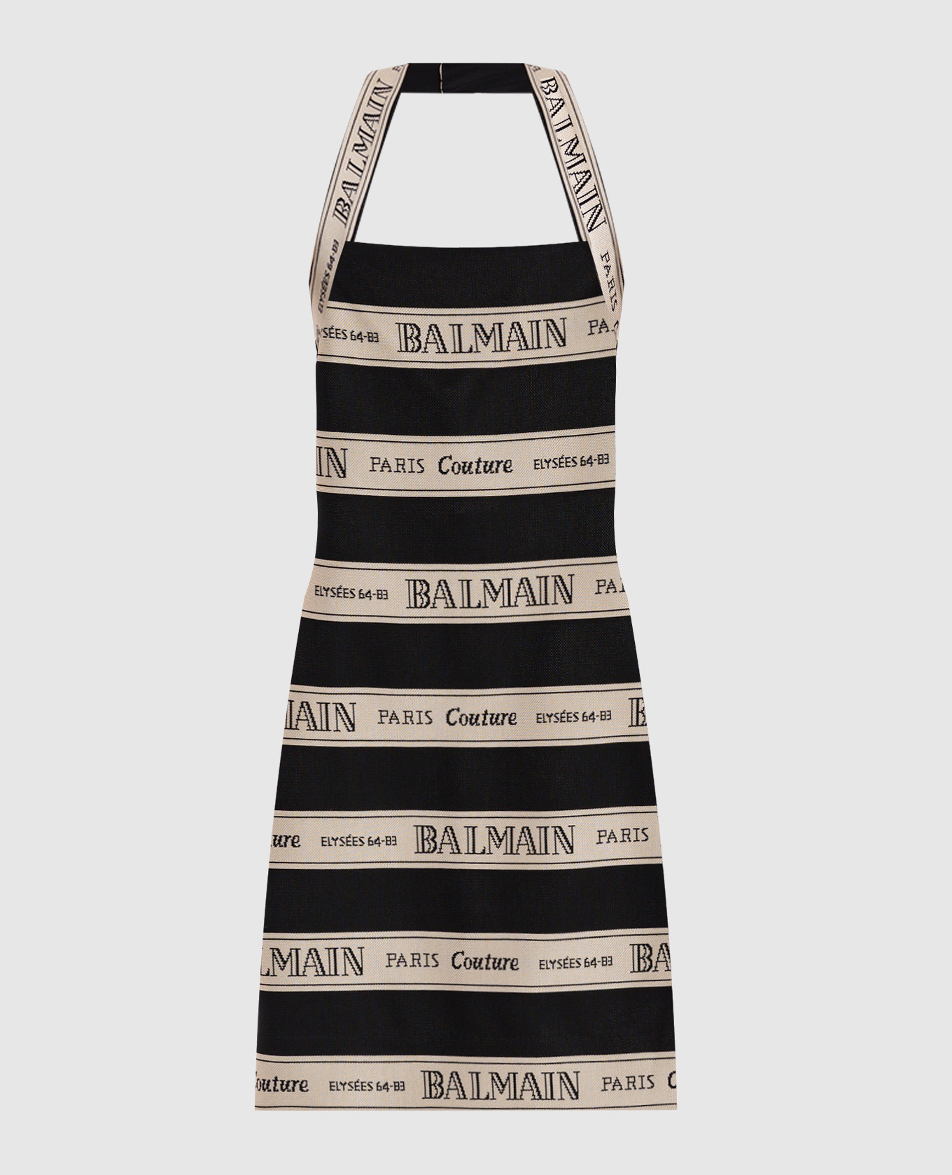 Black logo print mini sheath dress Balmain