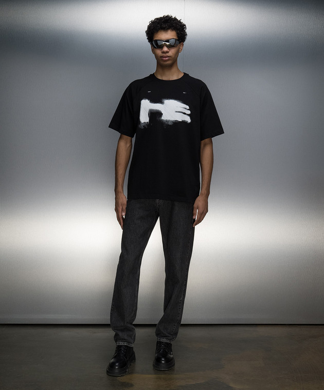 Heliot Emil - Black T-shirt by Xylem with a print M09083 - shop