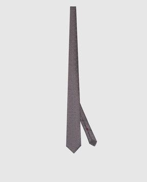 Brunello Cucinelli Gray patterned silk tie MI8850018