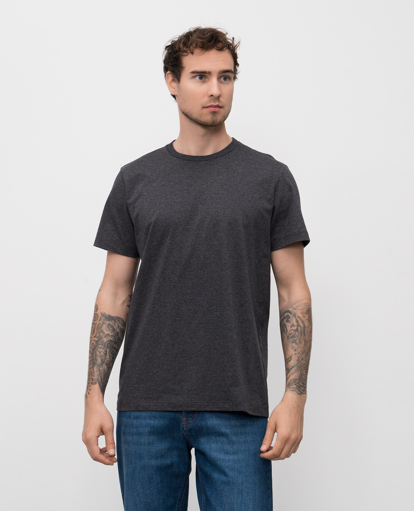 

Grey T-shirt with logo print Peserico