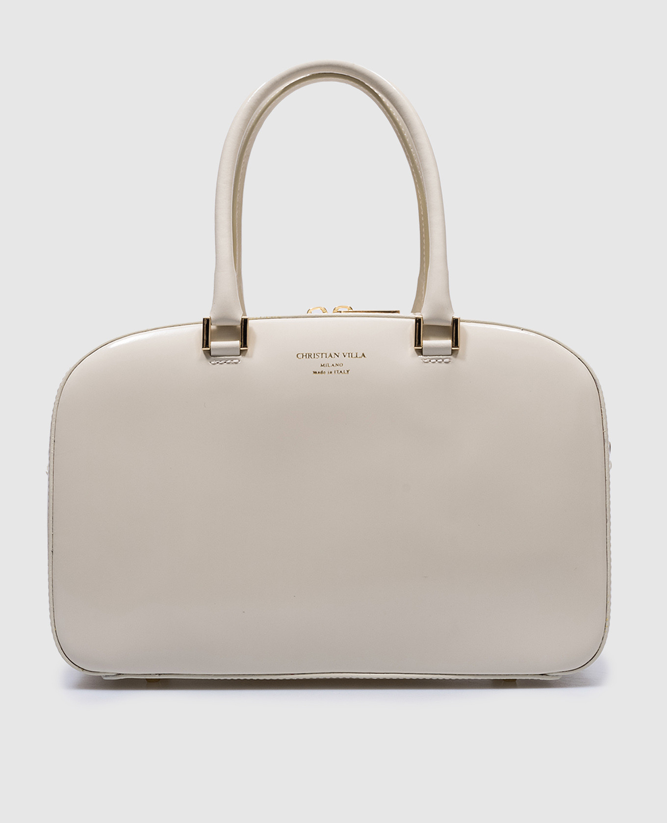 

Boston beige leather glossy bag Christian Villa