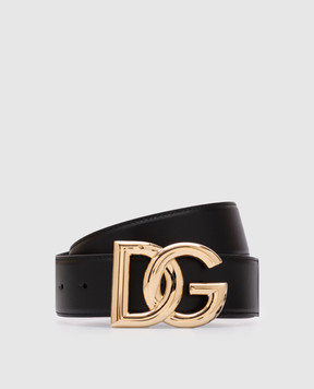 Dolce&Gabbana Black leather belt with logo BE1446AW576