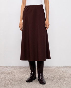 Brunello Cucinelli Brown midi skirt with wool MB143G3634