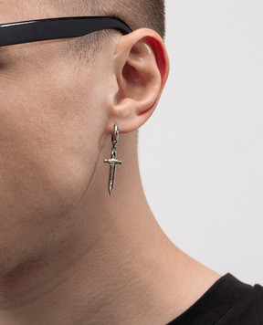 Alexander McQueen Silver mono earring with logo engraving 836732J161N