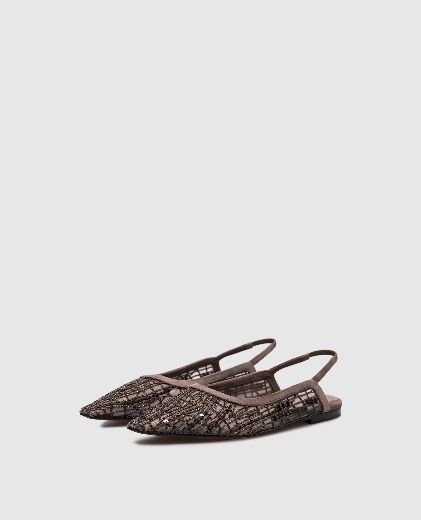 

Gray slingbacks with monil chain and sequins Brunello Cucinelli, Grey