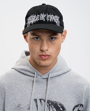 Vetements Black cap with embroidery UCF76CA100B