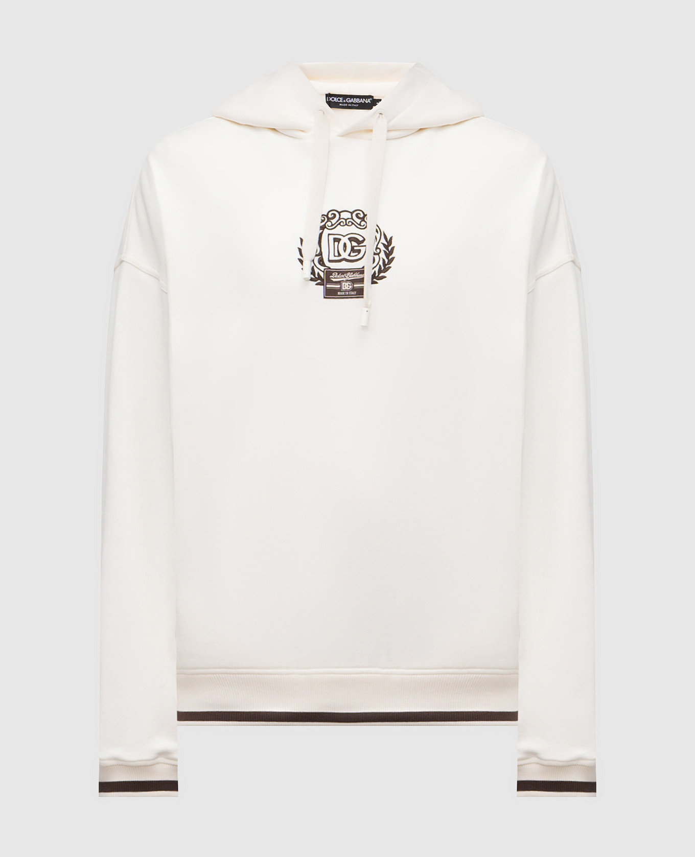 

White hoodie with logo embroidery Dolce&Gabbana